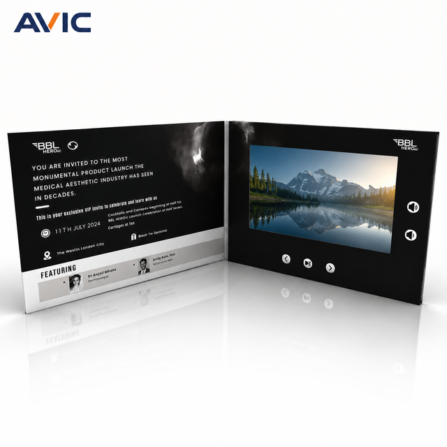 Factory Direct Video Invitations Book LCD High Definition Screen Video Brochure Booklet for Wedding Greeting Card