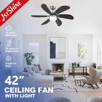 Ventilateur de plafond intelligent 1stshine 42 pouces avec télécommande, design moderne professionnel, éclairage intégré, vente directe usine, excellent vendeur