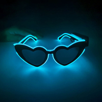 Lunettes LED en forme de cœur aux couleurs néon variées pour Halloween et les fêtes de mariage, option de logo personnalisé