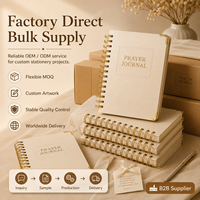 Jurnal Doa Kustom Sampul Keras Spiral Notebook Sampul Krim Jilid Kawat Emas Bingkai Embos Hadiah Merek OEM Pabrik