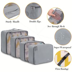 Wholesale 8pcs Packing Cubes Travel Organiser <b>Bags</b> for Clothes Shoes Toiletries Travel Luggage Organizers Storage <b>Bags</b> - Product Image 5