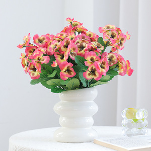 <b>Artificial</b> Pansies Flower <b>Bouquet</b> Silk Flowers High Simulation Nordic Style Wedding Home Decoration Reusable Recyclable - Product Image 4