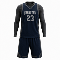 Maillot de basket-ball personnalisé, ensemble d'entraînement d'hiver antibactérien, tenue de sport personnalisée, kit de maillot de basket-ball