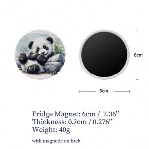 Aimant de réfrigérateur rond en céramique au design hibou, imprimé UV, personnalisable, vierge pour sublimation, avec logo personnalisé - Product Image 4