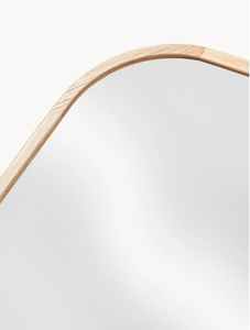 Factory Custom Carved <strong>Oak</strong> Wooden <strong>Mirror</strong> <strong>Rounded</strong> Rectangle Wave Edge Floor <strong>Mirror</strong> for Home Decor - Product Image 4