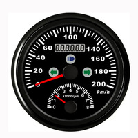 Digitaler GPS-Tachometer 200KMH Motorrad anzeige mit gelben Blinkern und 8000 U/min roter Tach mit Hintergrund beleuchtung