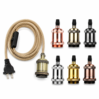 Douille de lampe vintage E27 avec interrupteur, style industriel, prise US, support de suspension pour ampoule