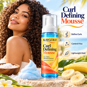 Mousse Coiffante 200ml au Sel Marin et Extrait de Banane – Fixation Légère et Souple, Effet Rebondi, Anti-Frisottis pour Cheveux Bouclés, Frisés et Naturels – Vente en Gros - Product Image 1