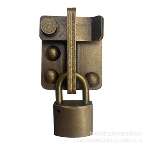 Art And Ancient Art All Copper <b>Door</b> Latch Brass Chinese Style Wooden <b>Door</b> Bolt For Garden <b>Door</b> Solid Wood <b>Door</b> <b>Hardware</b> - Product Image 5