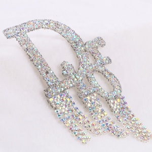 Hot fix 3D strass lettera decalcomanie strass stiratura patch - Product Image 4