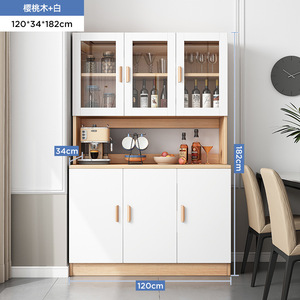 Tủ đựng đồ cạnh bàn ăn hiện đại, chất liệu gỗ kính, dùng trong gia đình, tủ treo tường, tủ đựng đồ dùng trong phòng khách, tủ đựng thức ăn - Product Image 2