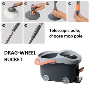 ไม้ถูพื้นไม้ถูพื้นไม้ถูพื้นแบบหมุนได้ถังขนาดใหญ่จุของได้เยอะ - Product Image 2