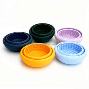 Mangkuk Makan Hewan Peliharaan Varywell Custom Logo 14cm 17cm Baby <span class=keywords><strong>Blue</strong></span> Honeycomb <span class=keywords><strong>Dog</strong></span> Frozen Lick Pot Raised Cat Elevated Slow Feed - Product Image 5