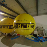 Sphère gonflable à l'hélium de 2 m de diamètre, jaune ou couleur personnalisée, ballon à l'hélium en PVC avec impression de marque