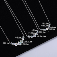 Collier Pendentif S925 en Argent Sterling avec Moissanite « Sourire Sept Princesses » à 4 Griffes 2g pour Femme, Chaîne Câble Polyvalente, Vente en Gros