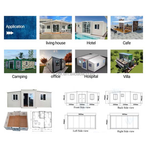Maison conteneur moderne multifonctionnelle à 3 chambres, résistante aux ouragans, design pliable, jardin, salon, <span class=keywords><strong>atelier</strong></span> - Product Image 2