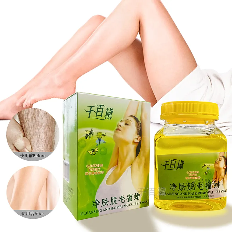 Hot bán 300g và 500g nước dựa trên làm sạch và tẩy lông sáp nhẹ nhàng và nhẹ nhàng làm sạch nách mật ong sáp