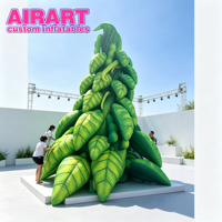 Accessoires de scène gonflables sur mesure, arbre gonflable en forme de tige de haricot, plante gonflable en forme de canne pour la décoration de scène de fête