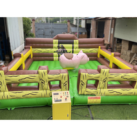 Magnifique machine de rodéo mécanique gonflable avec panneau de commande pour le défi de l'ascension du taureau, amusement garanti lors des carnavals