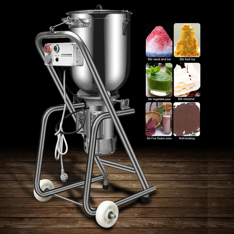 Gran oferta, batido de jugo de fruta fresca de acero inoxidable de 30L, mezclador de hielo, máquina exprimidora, licuadora industrial comercial de alta resistencia