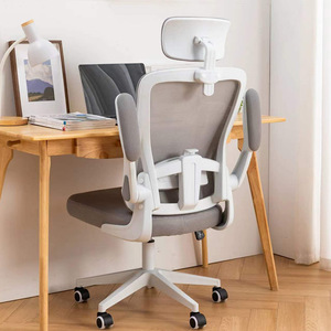 Chaise de bureau pivotante moderne de direction, dossier mi-haut en maille, accoudoirs réglables, vérin à gaz classe 3, design en tissu – Vente en gros Leer, modèle très demandé - Product Image 2