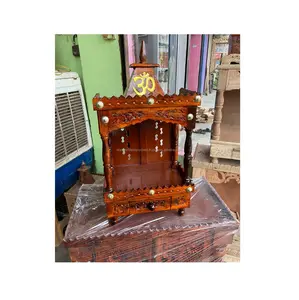 インドから手頃な価格で入手可能な家庭やオフィスの装飾用の高品質の手作り木製寺院を輸出
