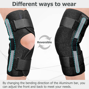 <span class=keywords><strong>Genouillère</strong></span> articulée HKJD à compression réglable avec plaques en acier et sangles, pour soutien de la rotule, des ligaments croisés antérieurs, de l'arthrite, des déchirures méniscales et de la <span class=keywords><strong>tendinite</strong></span> - Product Image 6