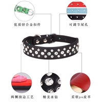 T2038 Colliers pour animaux de compagnie Rhinestones PU Leather Plain Weave Snake Pattern Metal Accessories Neck Rings Factory