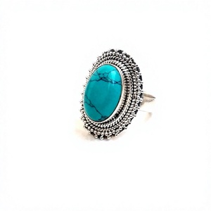 <b>Turquoise</b> Main Stone Silver <b>Ring</b> and <b>Rings</b> Jewelry Type Women <b>Ring</b> - Product Image 3