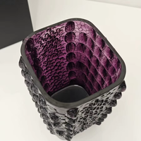 Style français Croco Vase décoré cristal table fleur Vase carré Laliqu Premier verre Premier bouteille décor à la maison