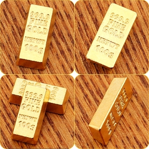 Mini Réplique de Barre d'Or en Métal Moderne, Figurine en Laiton Électroplaqué pour Décoration d'Ouverture de Magasin ou de Maison - Product Image 3