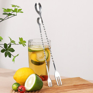 Varilla agitadora de acero inoxidable 304, cuchara de barra de mango largo, varilla agitadora para cócteles, cuchara agitadora para café/té con leche, de doble punta - Product Image 3