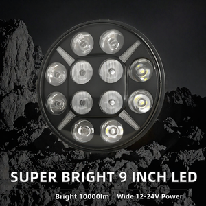 Feux de travail LED super lumineux 12V-24V 9 pouces 120W 10000LM pour camion/voiture 4x4 avec fonction stroboscopique DRL - Product Image 2