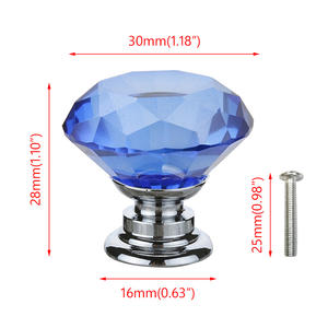 Tiradores de cristal con diseño de diamante de 30 mm para puertas de armario, herrajes para muebles, pomos de vidrio, tiradores para alacenas - Product Image 3