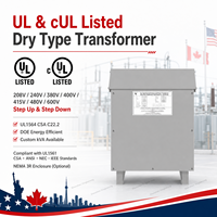 Transformateur d'isolement de type sec homologué UL1561, 480V vers 120/240V, transformateur à phase divisée à borne centrale, 5kVA 10kVA 15kVA 30kVA 50kVA