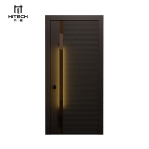 Hitech-US Porte d'entrée pivotante au design de luxe personnalisé Porte d'entrée extérieure en bois massif Porte principale de sécurité à vendre - Product Image 5
