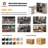 Bureau de direction en forme de L avec armoire latérale haute, tiroir et étagère pour bureau de direction, vente en gros directe d'usine