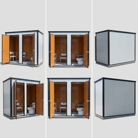 Unité de toilettes modulaire portable Greens avec douche extérieure moderne pour chantier, toilettes unisexes et adaptées aux personnes à mobilité réduite