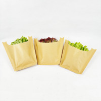 Sac d'emballage recyclable pour herbes Kraft + Bopp avec emballage de sac de légumes vivants à manchon de fleur de conception personnalisée
