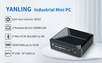 Mini PC industriel sans ventilateur Intel Celeron J6412 2,0 GHz Turbo Dual 4K HD USB 3.1 TPM 2.0 PC industriel embarqué pour entrepôt