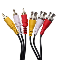 Cable TL LINK 3 RCA Hembra-Hembra que se conecta a 3 Cables BNC con Cubierta de PVC y Blindaje Trenzado para Aplicaciones de Cámaras de Coche y Reproductores de DVD