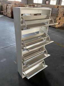 Armoire à chaussures moderne en bois avec support personnalisé 3 tiroirs rabattables Étagères à chaussures autoportantes pour la maison Armoire de rangement - Product Image 3