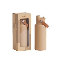 Bouteille Thermique Personnalisée avec Logo, 32oz 24oz, avec Bec Verseur et Paille 2-en-1, en Acier Inoxydable Isolée Sous Vide, Bouteille d'Eau Portable de Voyage