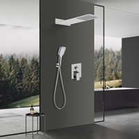 Mélangeur de douche et de bain d'hôtel Système de douche chaud et froid mural en laiton Ensemble de robinet de douche à effet pluie dissimulé pour salle de bain