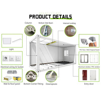 Toit en pente préfabriqué détachable Maison portable préfabriquée minuscule Maison modulaire en conteneur avec toit en pente