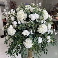 Bunga Mawar Sutra Buatan Tangan IFG Modern Romantis DIY Dekoratif 90cm Bola Bunga Mawar Putih untuk Pernikahan Natal Wisuda