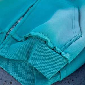 Sudadera con Capucha Corta de Estilo Urbano, Color Azul <span class=keywords><strong>Cielo</strong></span>, Estampado Digital en la Parte Delantera, Preencogida, Suave, de Felpa Francesa, con Dobladillo Acanalado de Alta Calidad y Cierre de Cremallera - Product Image 4