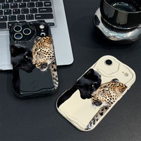 Étui de téléphone portable en TPU à motif léopard pour 17 Pro Max 16/15/13 14 Plus - Conception antichoc, personnalisation de dessins animés, peinture