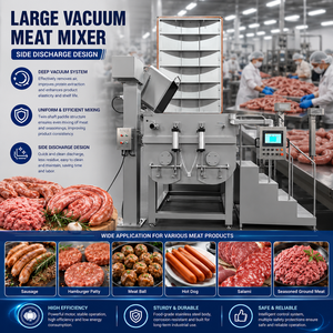 Mélangeur à viande automatique sous vide avec décharge latérale <span class=keywords><strong>pour</strong></span> saucisses, viande hachée, hot-dogs, galettes de hamburgers et garnitures de raviolis - Product Image 1
