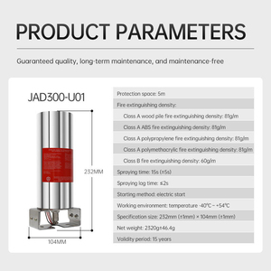 Offre Spéciale – Unité d'extinction d'incendie à aérosol solide JAD300-U01 5m³ UL/ULC 2775 – Extincteur automatique pour armoire de commande industrielle - Product Image 3